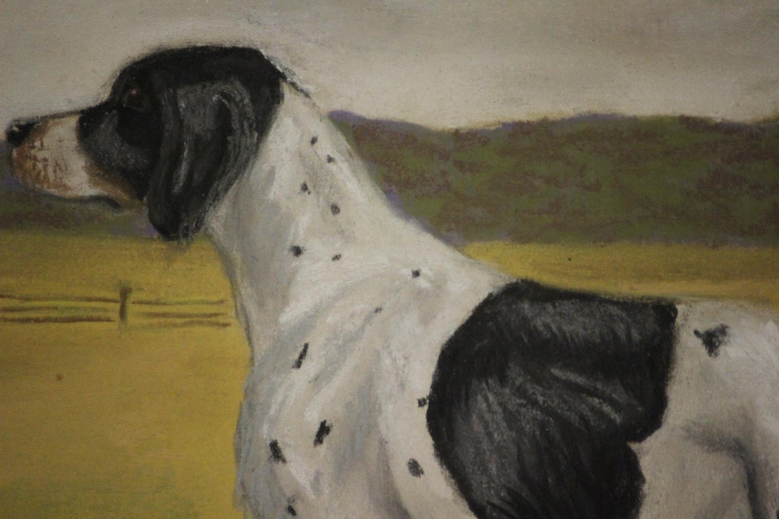 Classic pastel depicting two sporting dogs in the field Signed: 'J' (LR)

Art Sz: 11 1/8