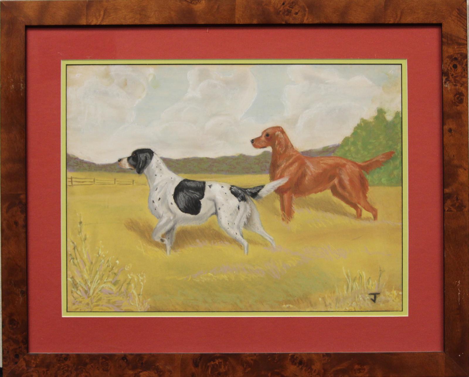 Orvis Sporting Dogs In The Field - Painting by Unknown