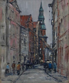 Oscar Bogel (1871-1964) - Framed Mid 20th Century Oil, A Street in Hamburg