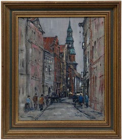 Oscar Bogel (1871-1964) - Framed Mid 20th Century Oil, A Street in Hamburg