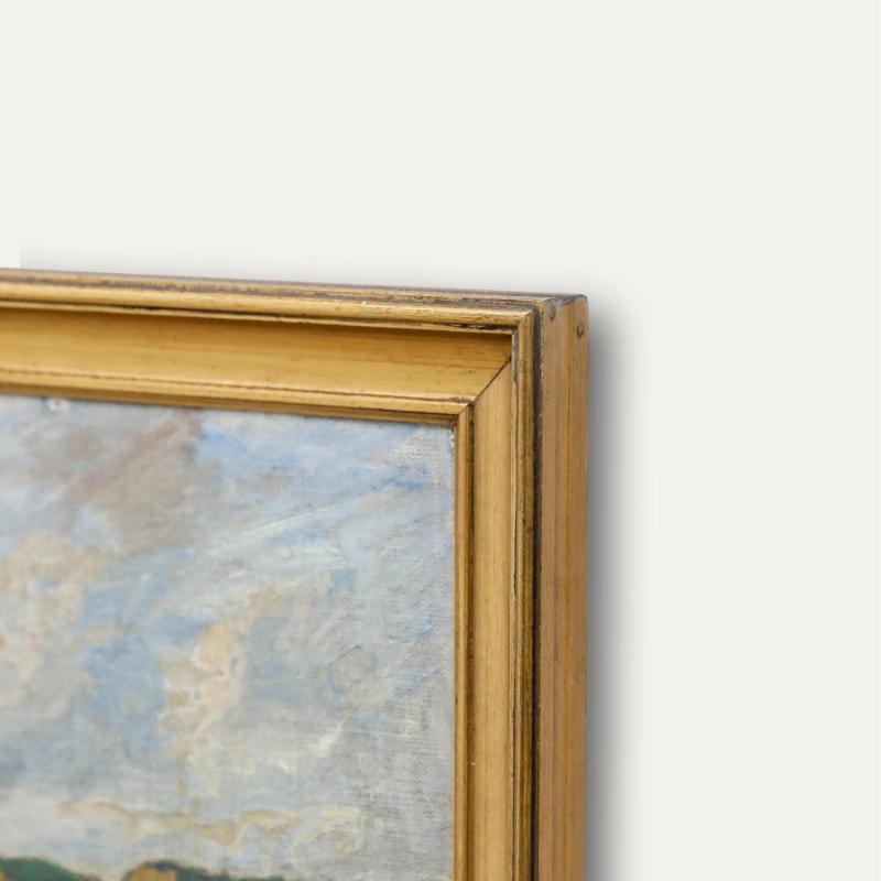 Oscar Bojesen (1879-1930) - Gerahmtes Öl aus dem frühen 20. Jahrhundert, Über die Bucht im Angebot 1