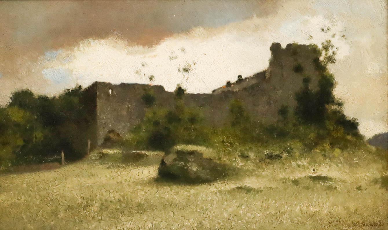 Otto Brandt (1828-1892) - Mitte 19. Jahrhundert Öl, Burgruine – Painting von Unknown