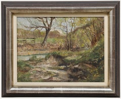 Otto Hellmeier (1908-1996) - 20. Jahrhundert Öl, Bach am Waldrand