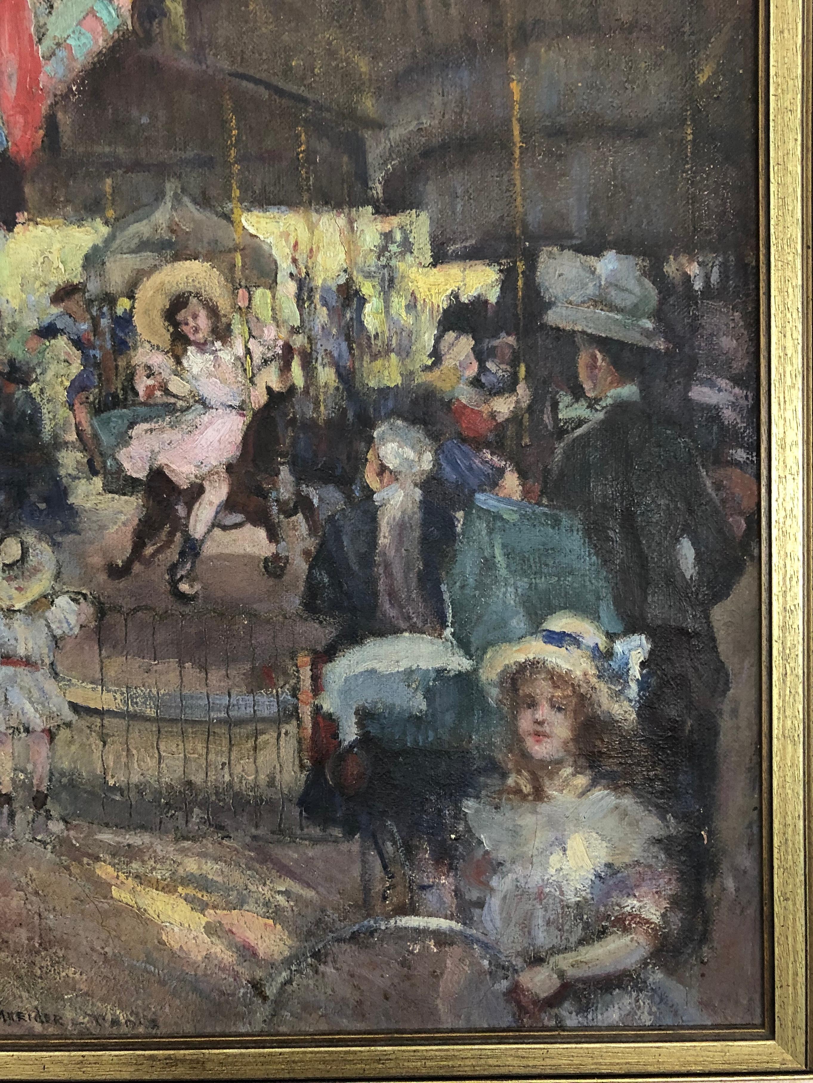 Otto Henry Schneider Paris Carousel Scene For Sale 2