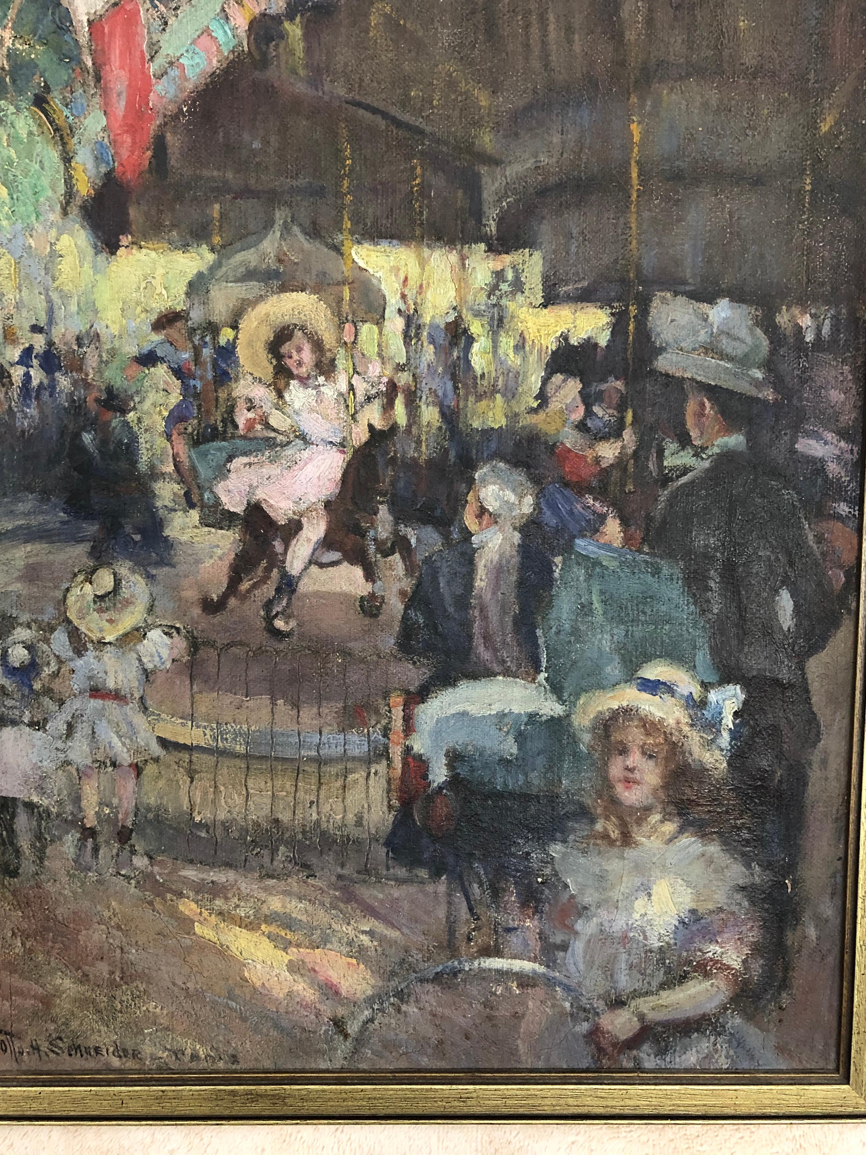 Otto Henry Schneider Paris Carousel Scene For Sale 3