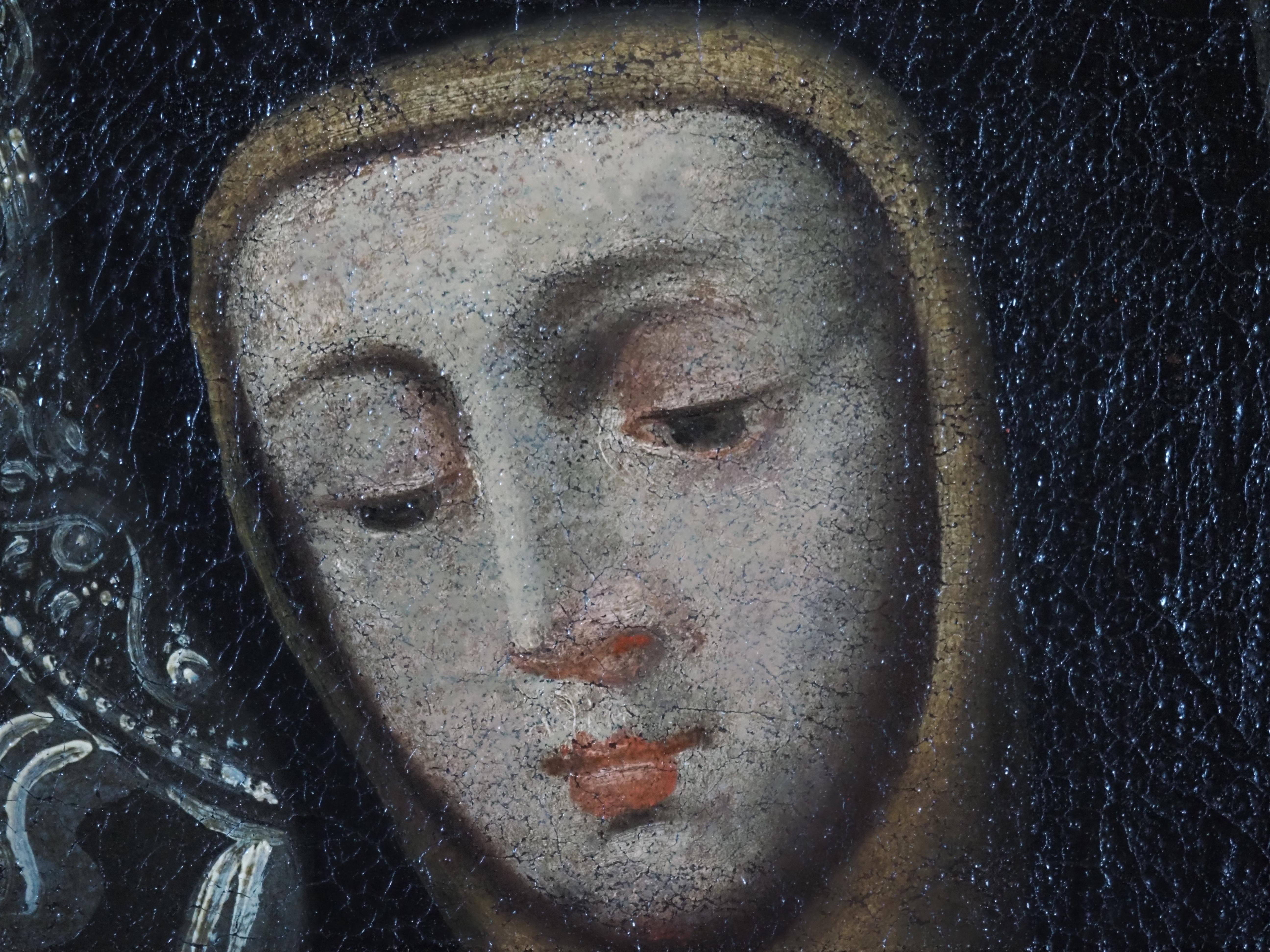 Nostra Signora della Solitudine, Spanish School Coloniale, 18° secolo in vendita 9
