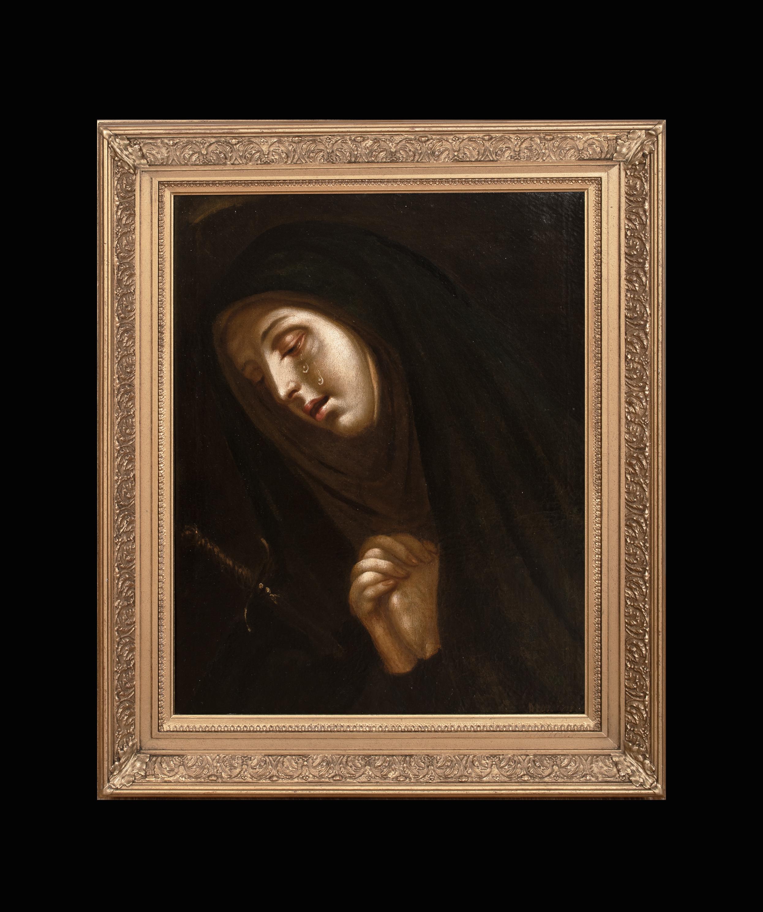 Notre-Dame des Sorrows, 17e siècle  Cercle de Carlo Dolci (1616-1686) - Painting de Unknown