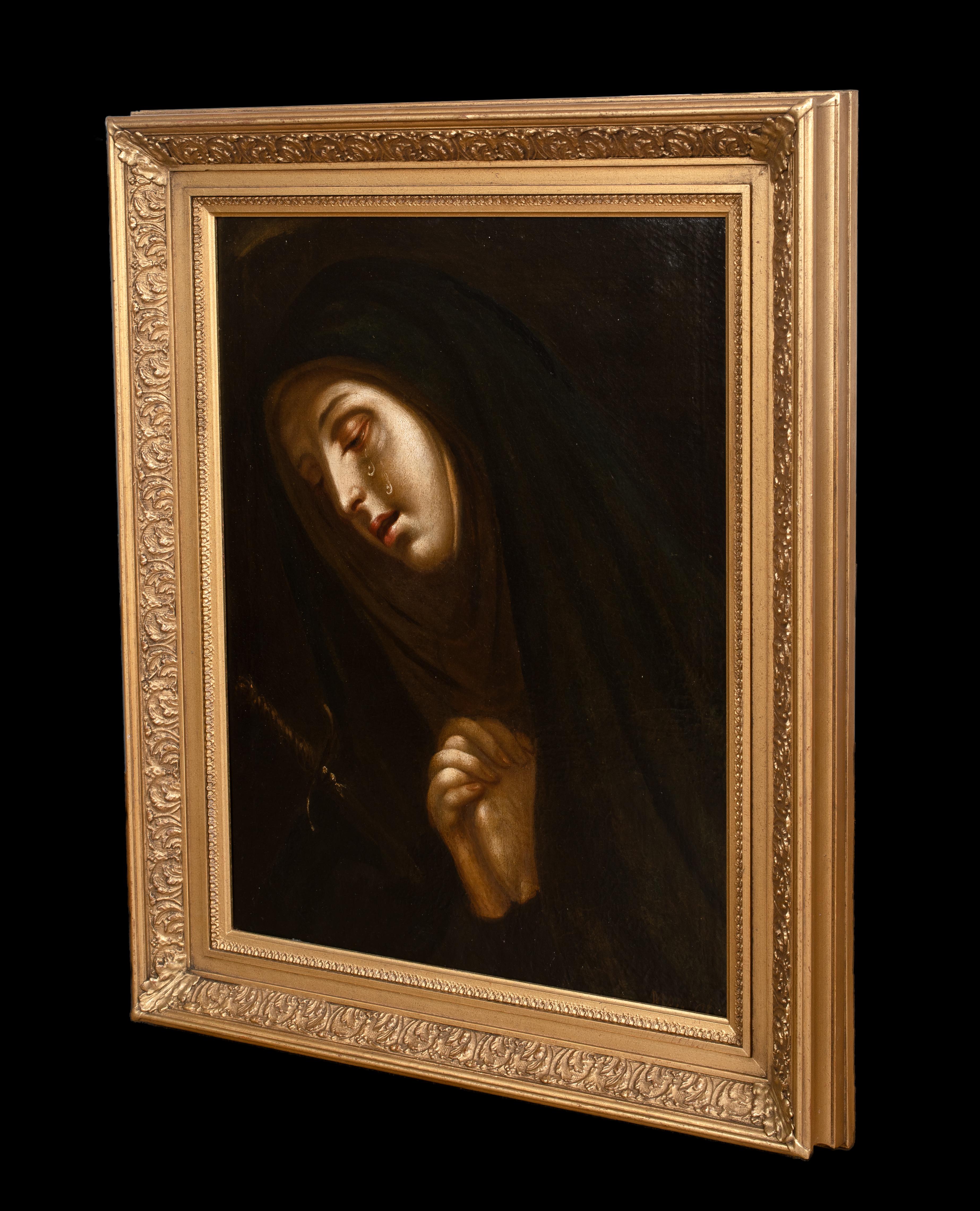 Notre-Dame des Sorrows, 17e siècle  Cercle de Carlo Dolci (1616-1686) en vente 4