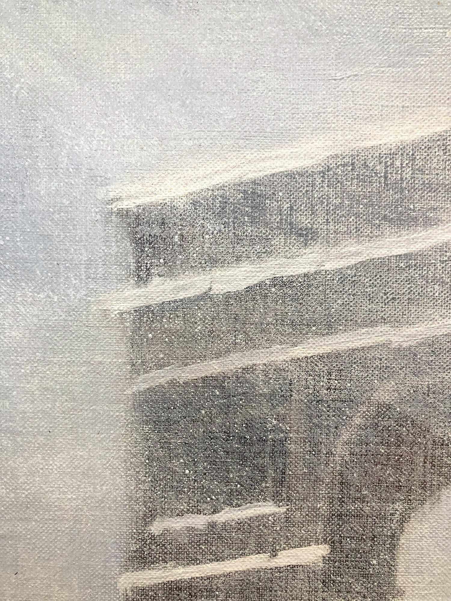 Peinture impressionniste « Snow at Washington Square Park » (Neige à Washington Square Park) de Johann Berthelsen en vente 4