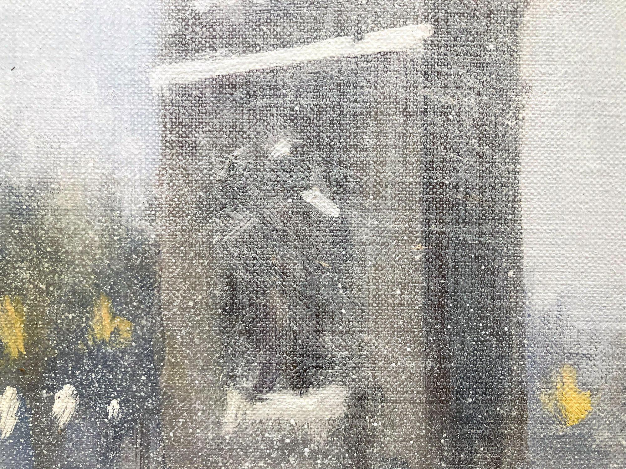 Peinture impressionniste « Snow at Washington Square Park » (Neige à Washington Square Park) de Johann Berthelsen en vente 3