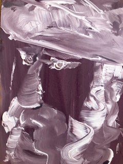 Outsider Folk Art Expressionist Rabbi Israeli Painting Signed Hebrew Jewish Star