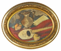 Oval Still Life - Oil on Canvas - Mid-20th Century