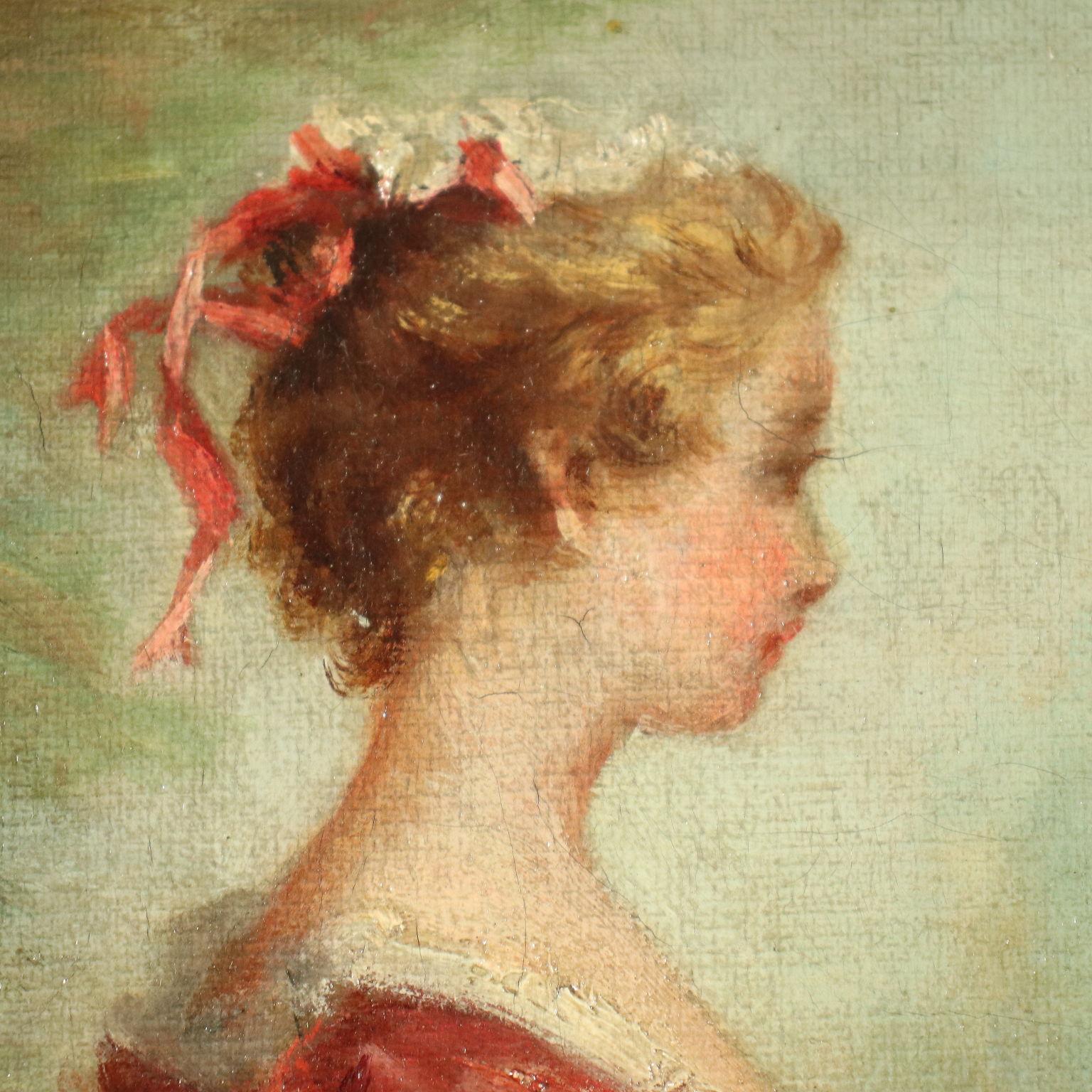 Overdoor With Bucolic Painting 19th Century 1