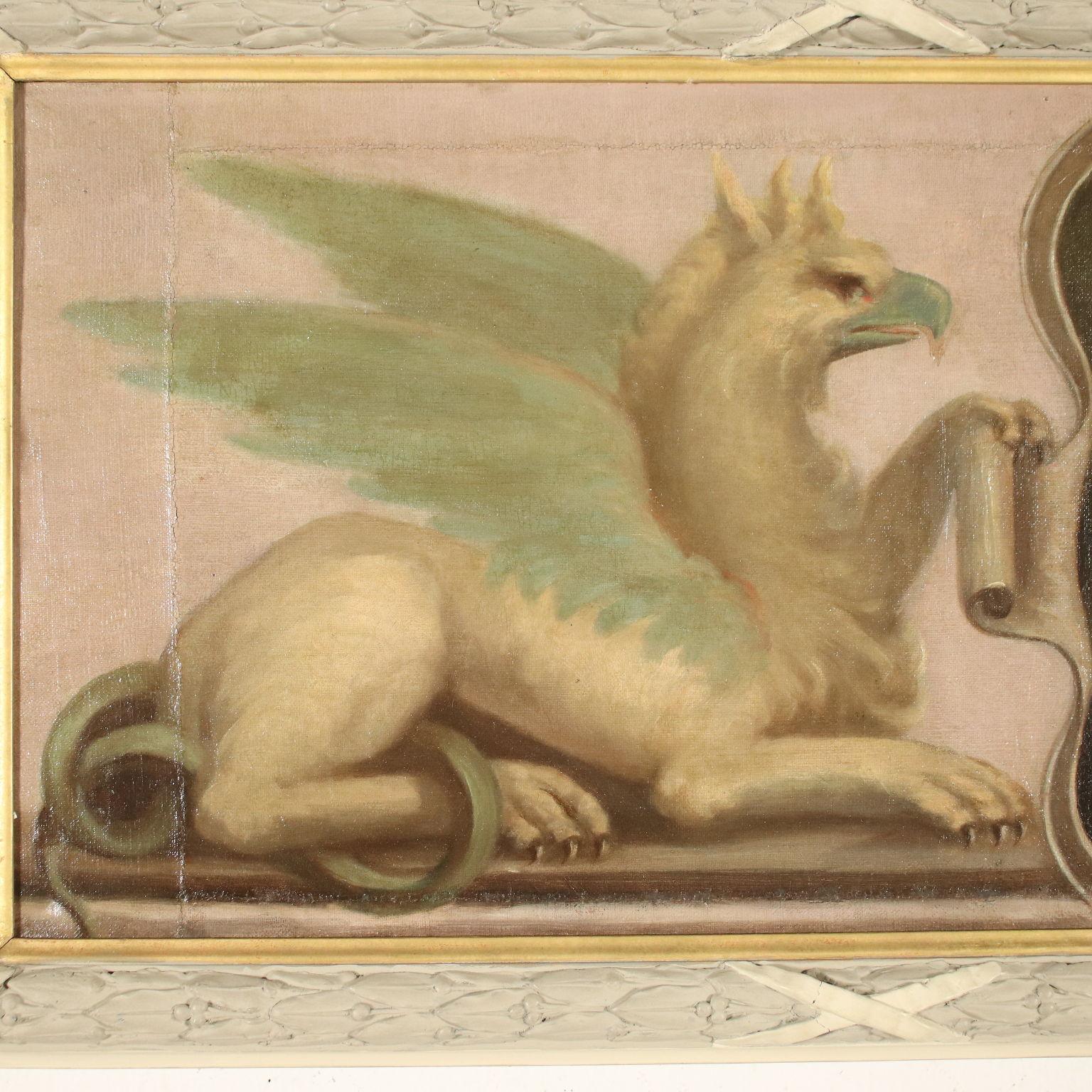 Overdoor With Bucolic Painting 19th Century 5