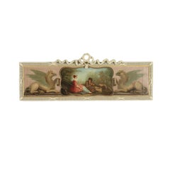 Overdoor With Bucolic Painting 19th Century