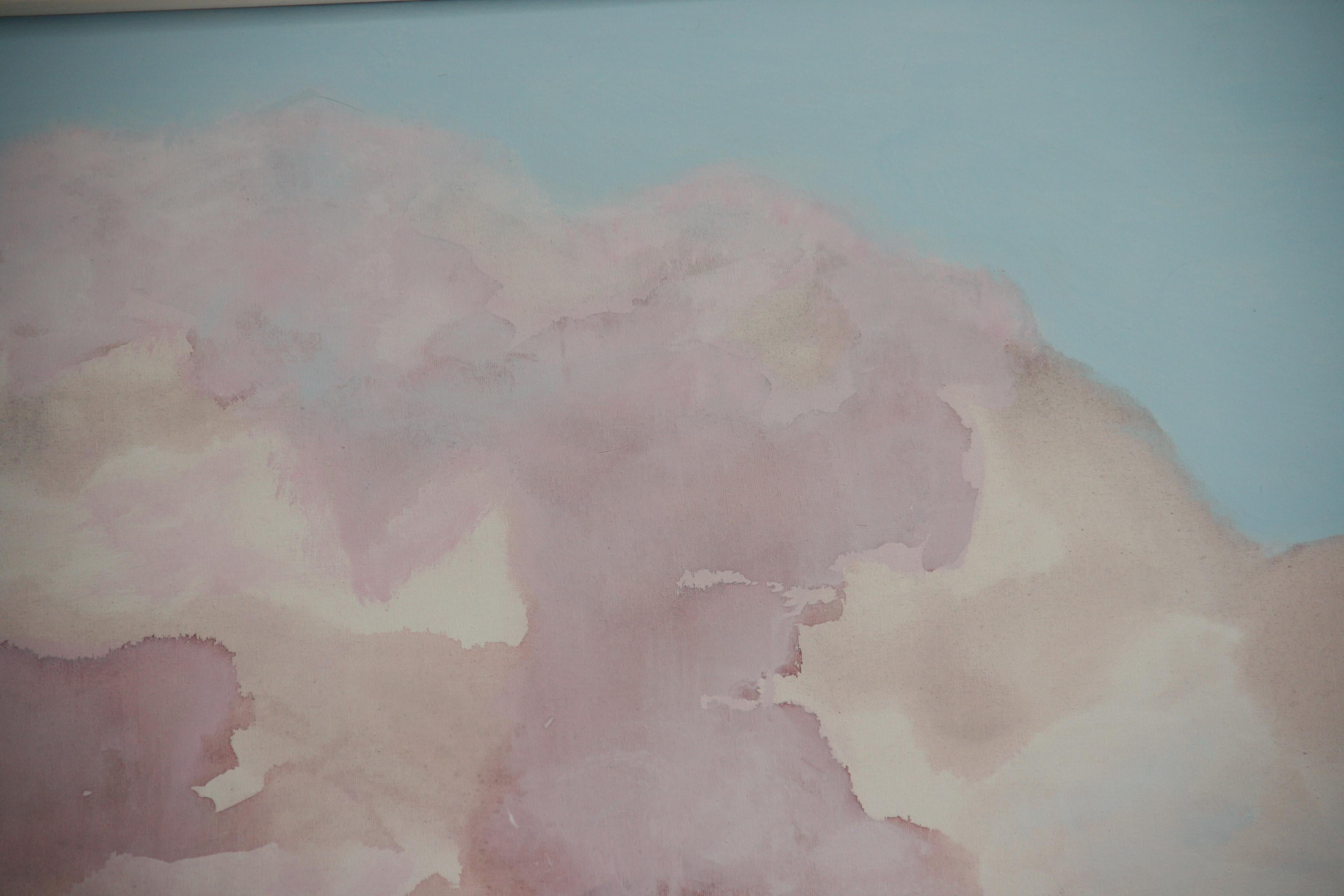 Oversized Abstract Clouds in Blue and Pink by Brunelli For Sale 2