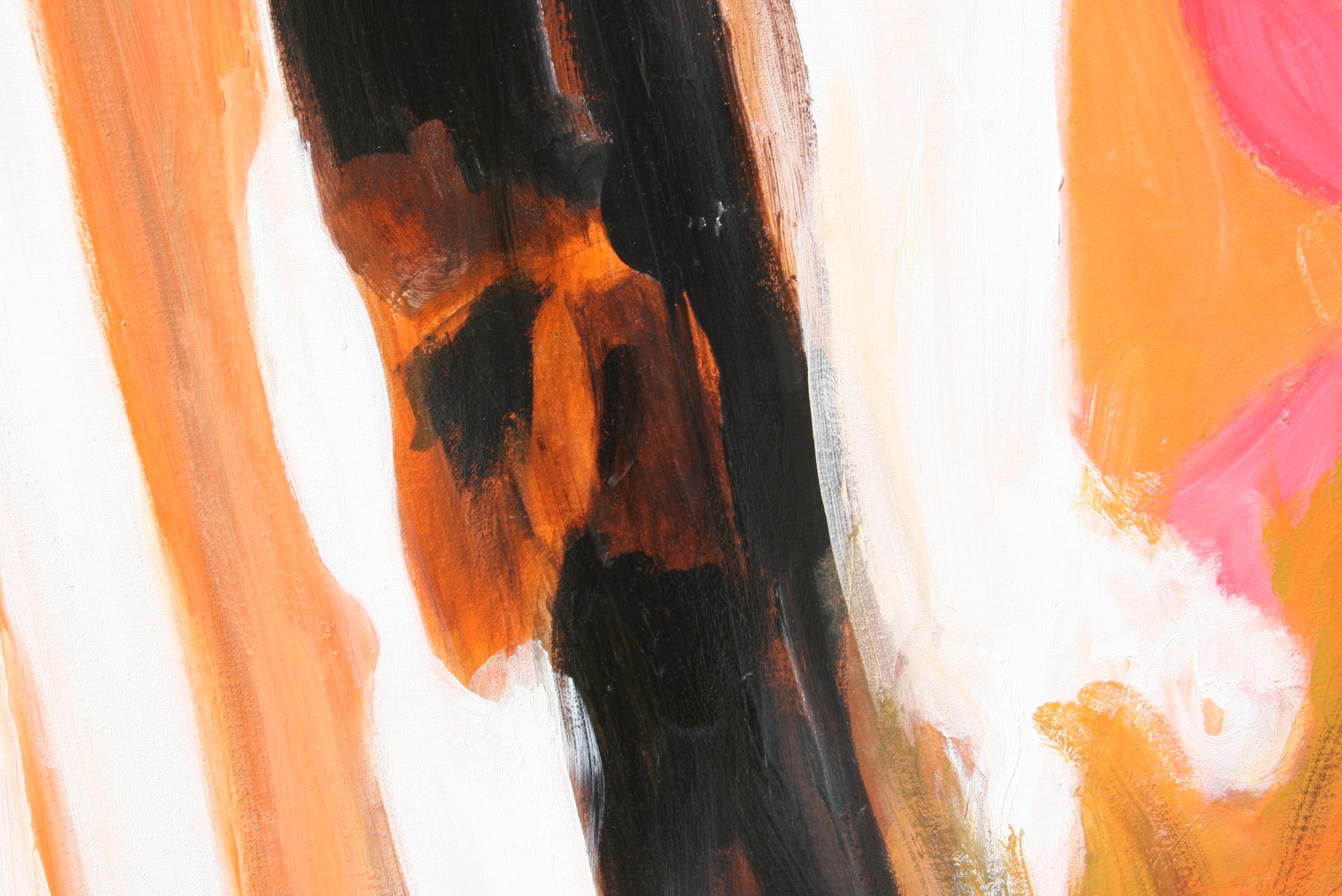 Oversized  Abstract Expressionist Black and Orange Oil Painting en vente 9