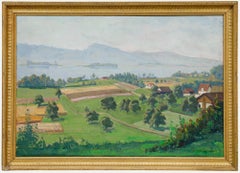 P. Hartmann - Framed 20th Century Oil, View of Lake Biel