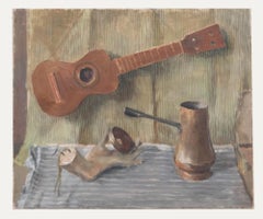 P. McGinn - Mid 20th Century Oil, Still Life with Ukulele