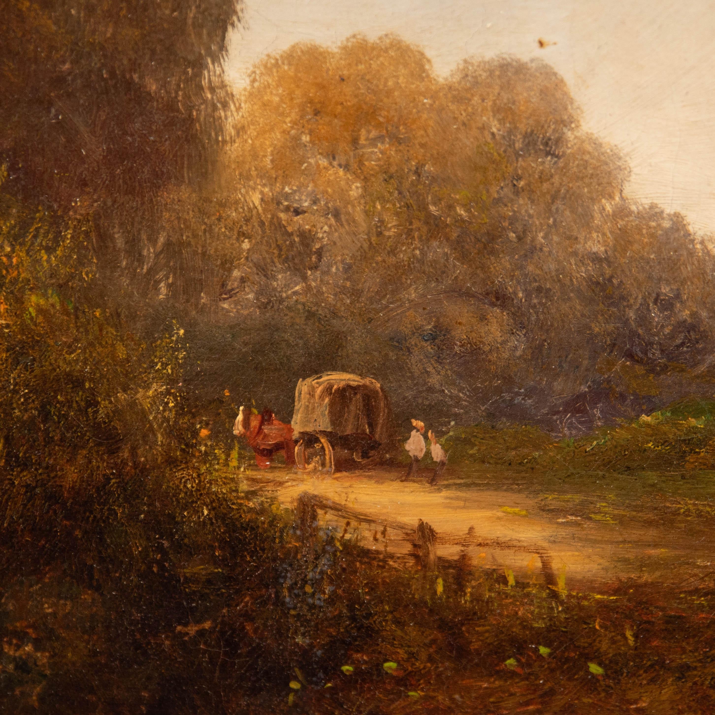 P. Roland  - Olio dei primi del Novecento, Lasciare il cottage 1