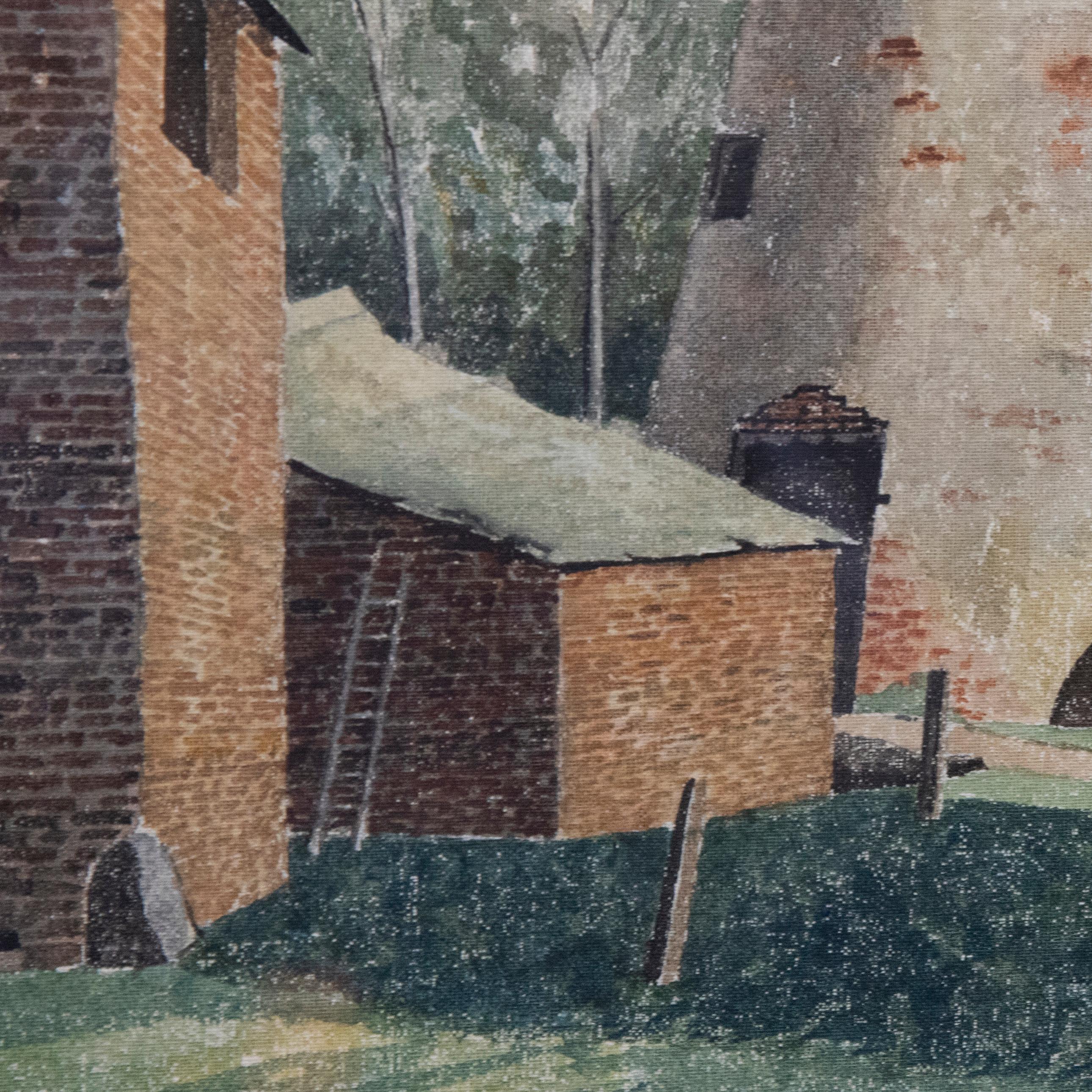 P. T.  - English School Early 20th Century Oil, Old Windmill For Sale 1