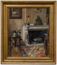 P. W. Adam - Framed Mid 20th Century Oil, Interior Study with Garniture