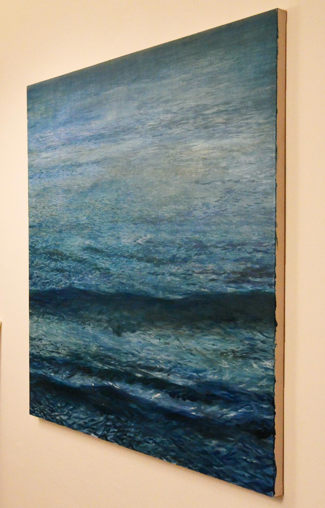 Pacific 18, Realism, deep blue California ocean scene in oil - Painting by Jung Han Kim
