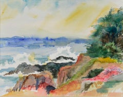 Pacific Coast in Spring - Watercolor Landscape