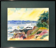 Pacific Coast Watercolor Landscape
