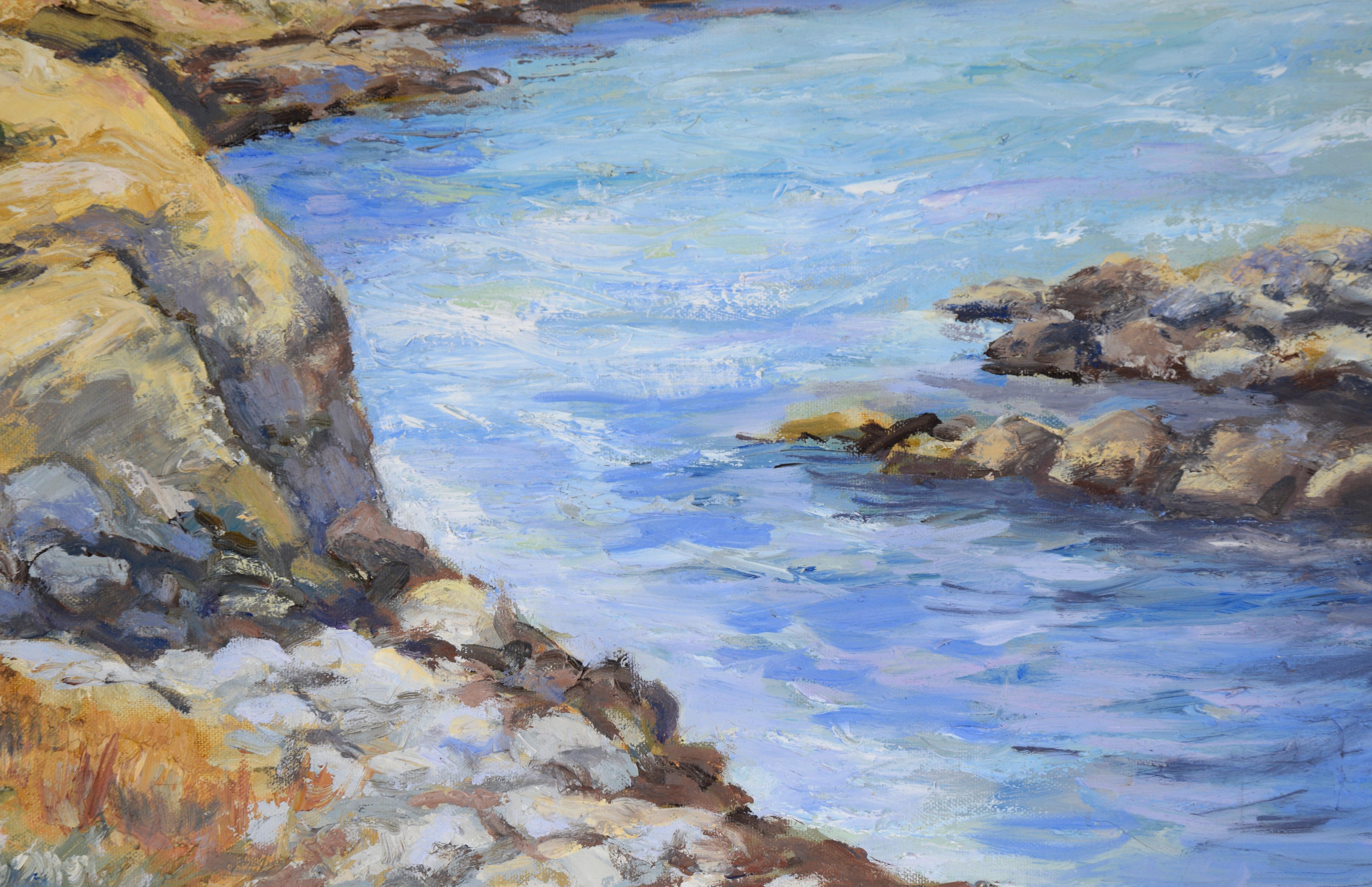 Pacific Grove - Coastal Seascape in Oil on Canvas For Sale 1