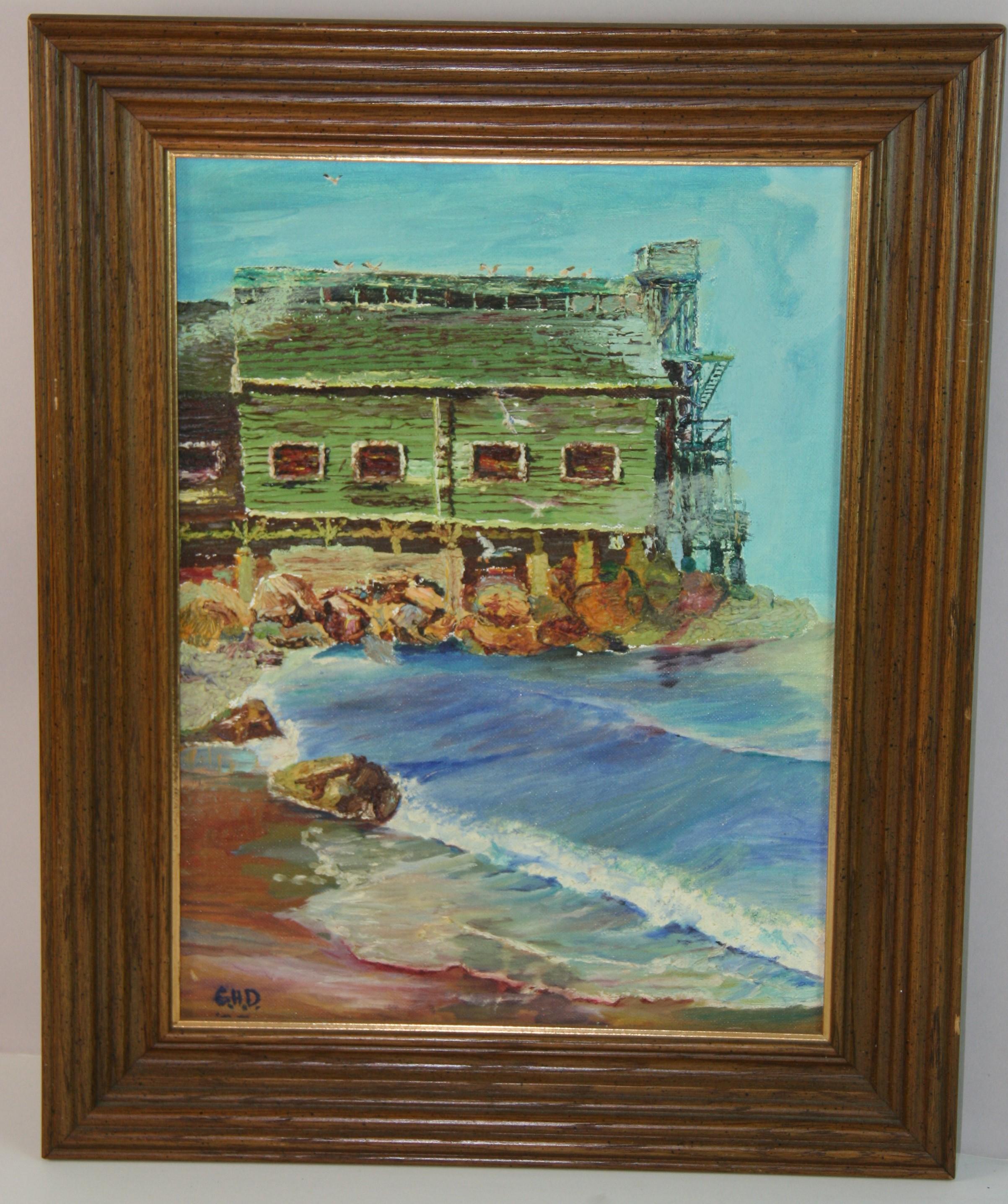Pacific NorthWest Cannery By the Sea - Painting by Unknown