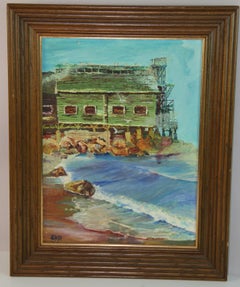 Pacific Northwest Shoreline Oil on Canvas, Framed, 1950s