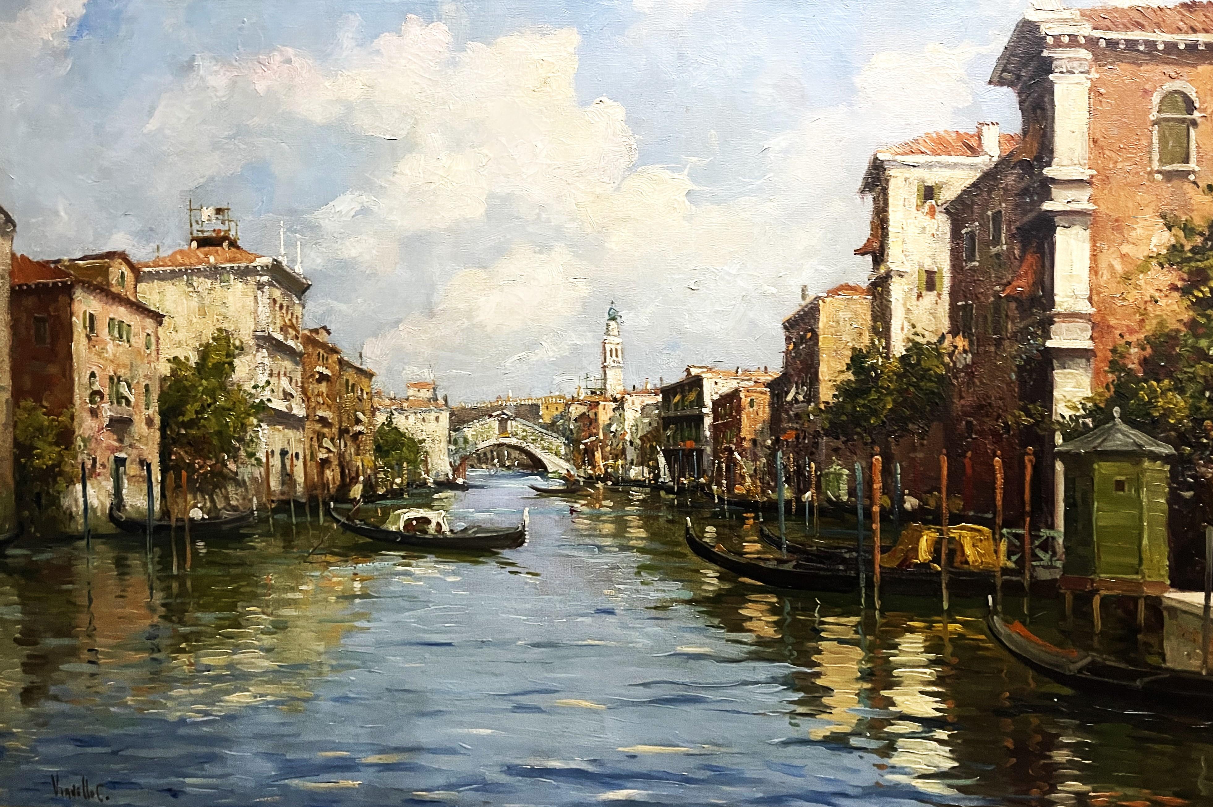 Landscape Painting de Giovanni Vianello - Padua Venecia.