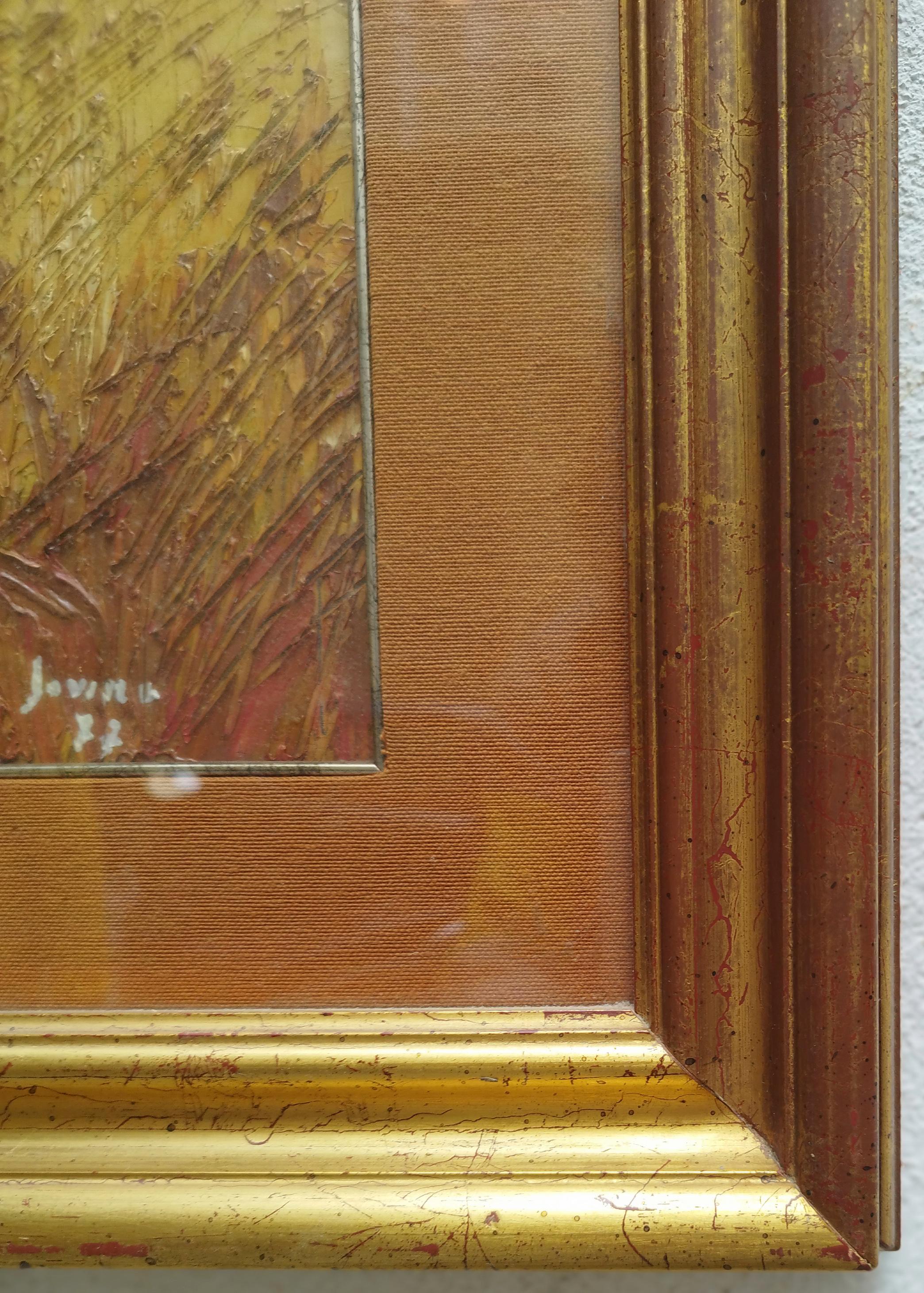 PAISAJE - Óleo sobre lienzo, firmado Jovine, 1977 - Landscape Painting Brown de Unknown