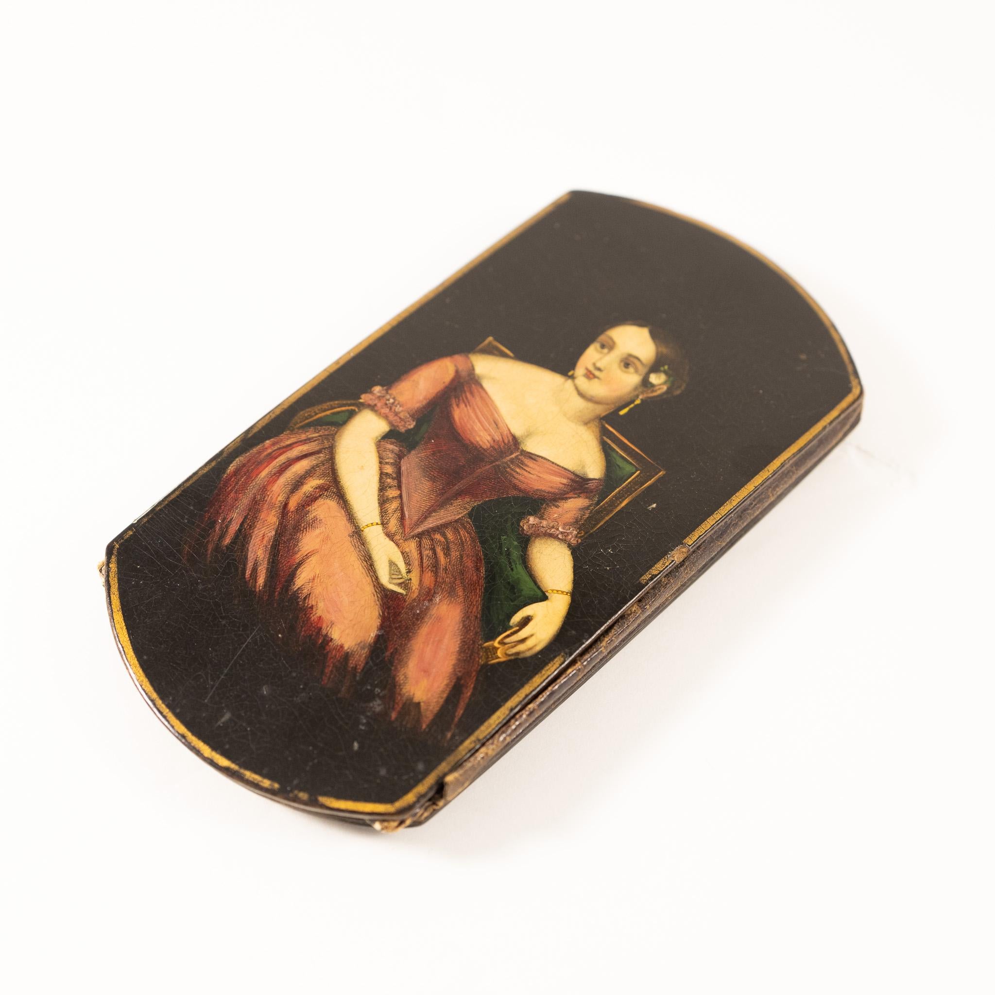 Painted 19th Century English Cigar Case For Sale 1