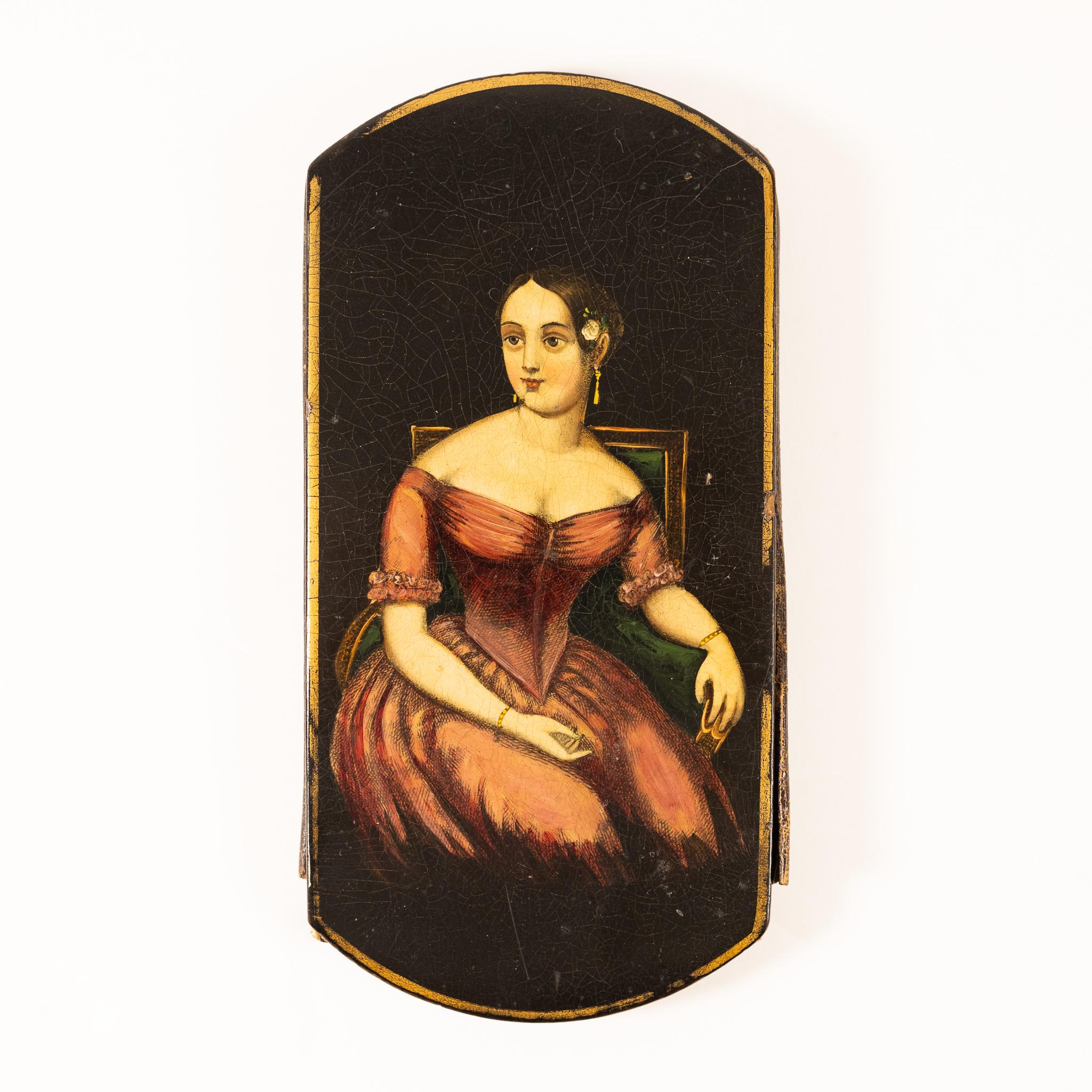 Painted 19th Century English Cigar Case - Art by Unknown