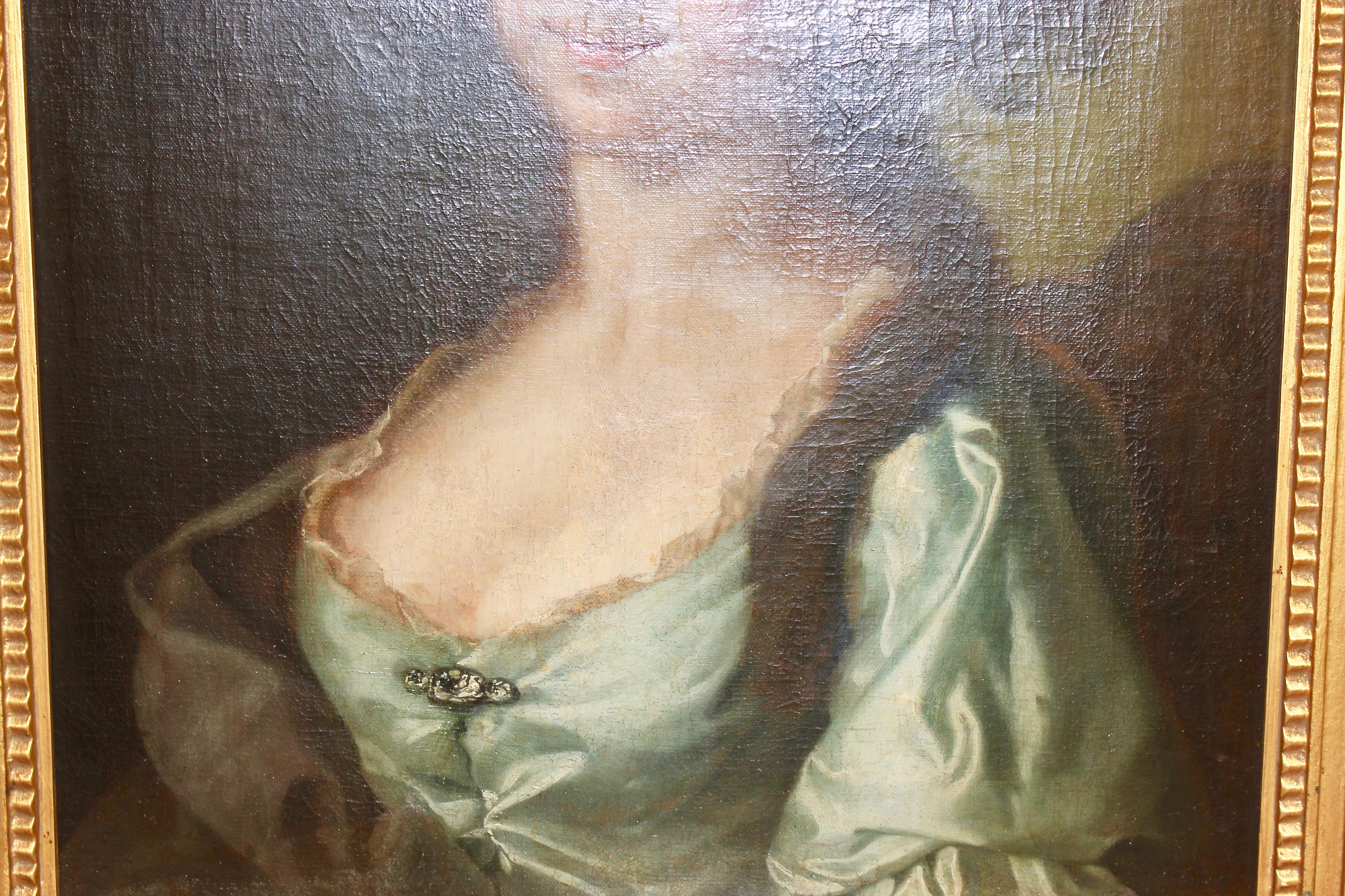 Painting, 19th century, women portrait, oil on canvas.  For Sale 2