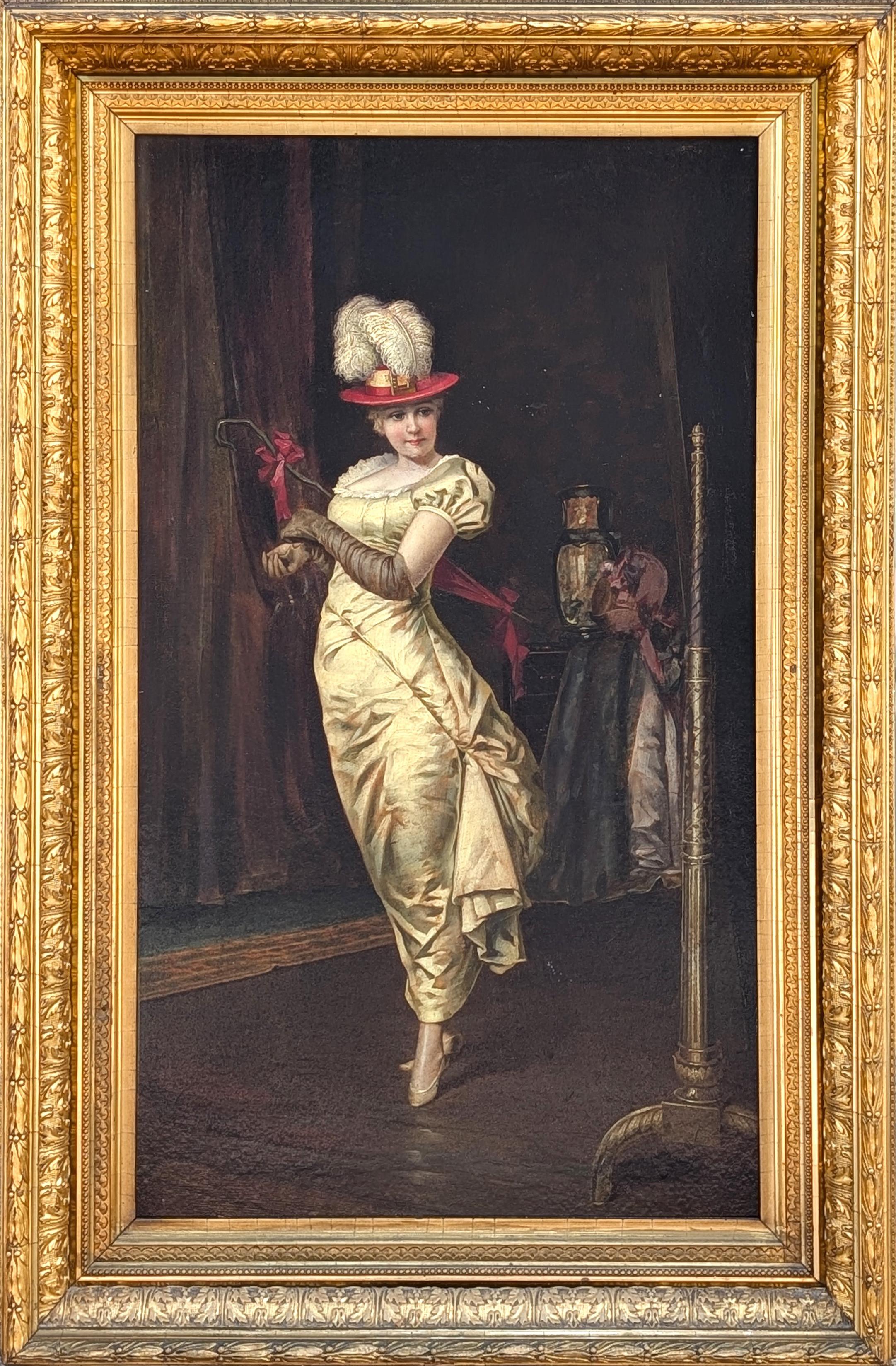 Unknown Figurative Painting – Gemälde nach 1890 Newsboy Tobacco "The Last Look" Tabak-Werbekarte