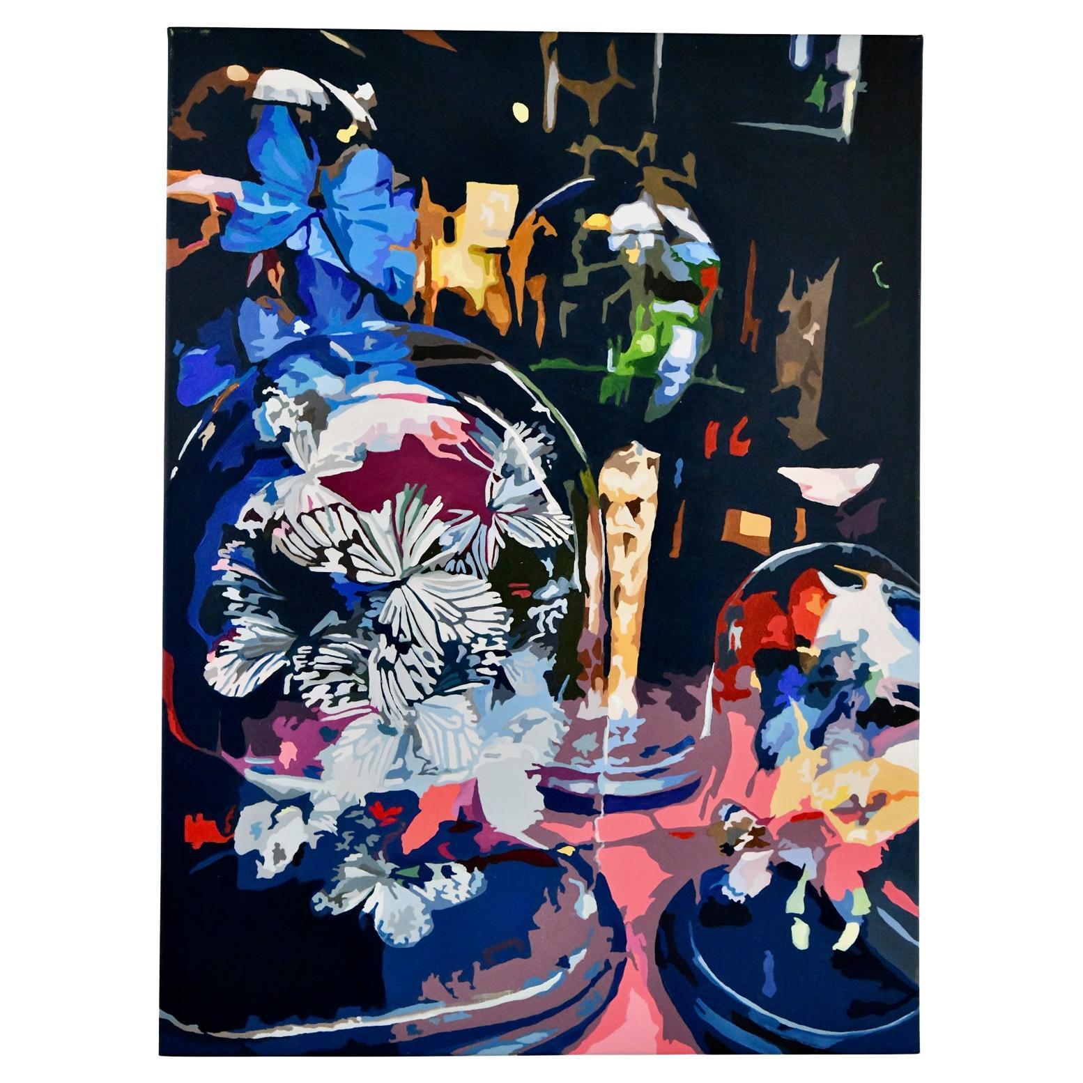 Unknown Still-Life Painting - Painting butterflies LES PAPILLONS by Carole Grandgirard, France 2024.