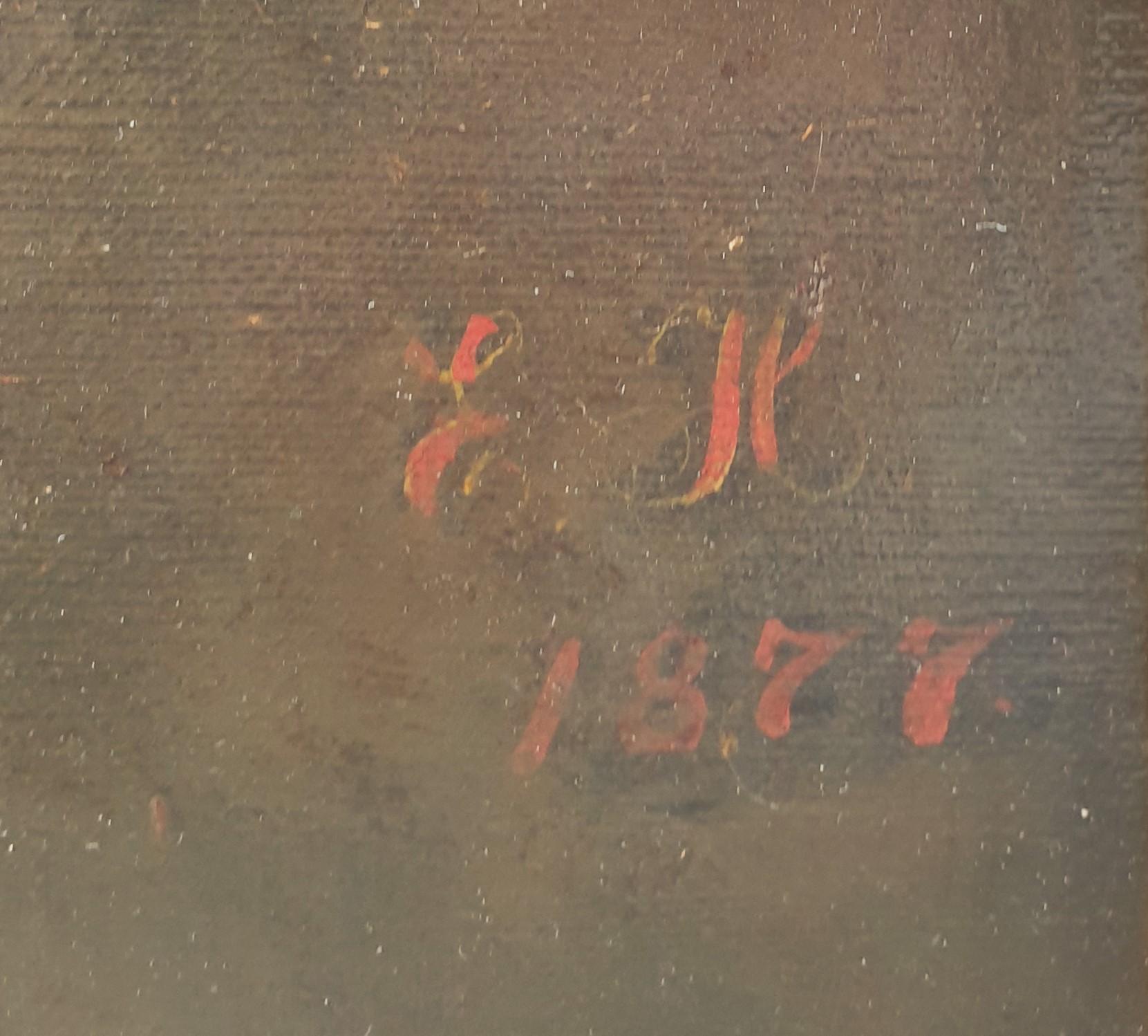 Pittura Europa orientale Scuola realista XIX secolo ritratto zingaro turbante 1