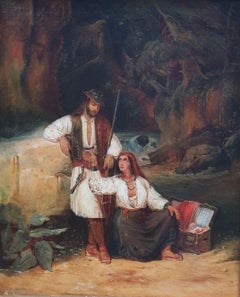 Painting French school romantic italian bandit 1820 1830 JOLLIVET 19th