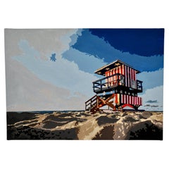 Painting MIAMI BEACH LIFEGUARD STAND by Carole Grandgirard, France 2023.