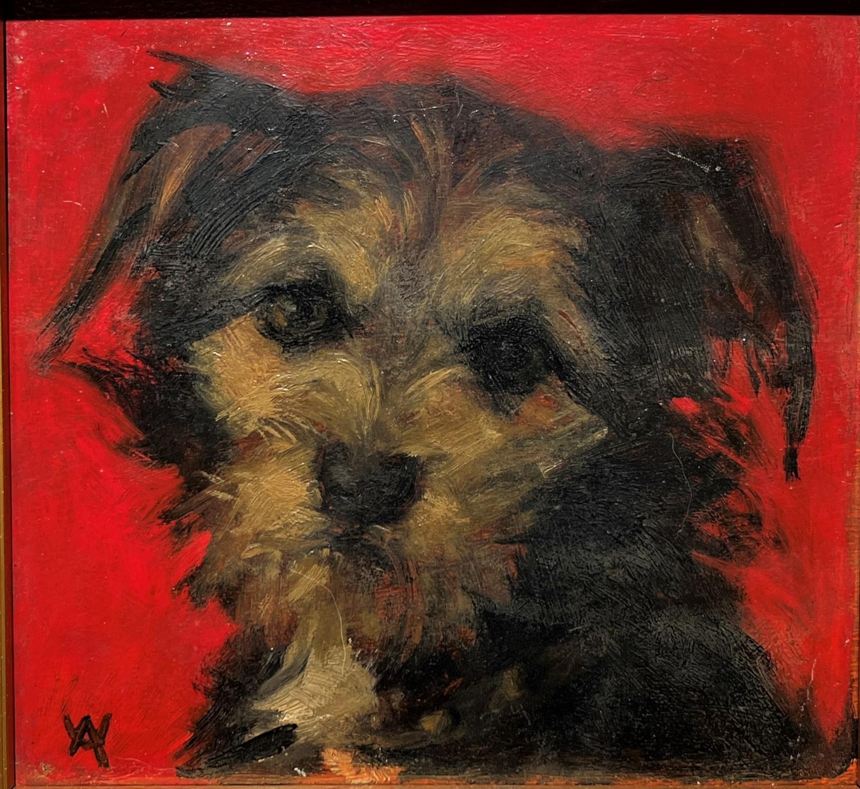 Antikes Gemälde eines Hundes: 