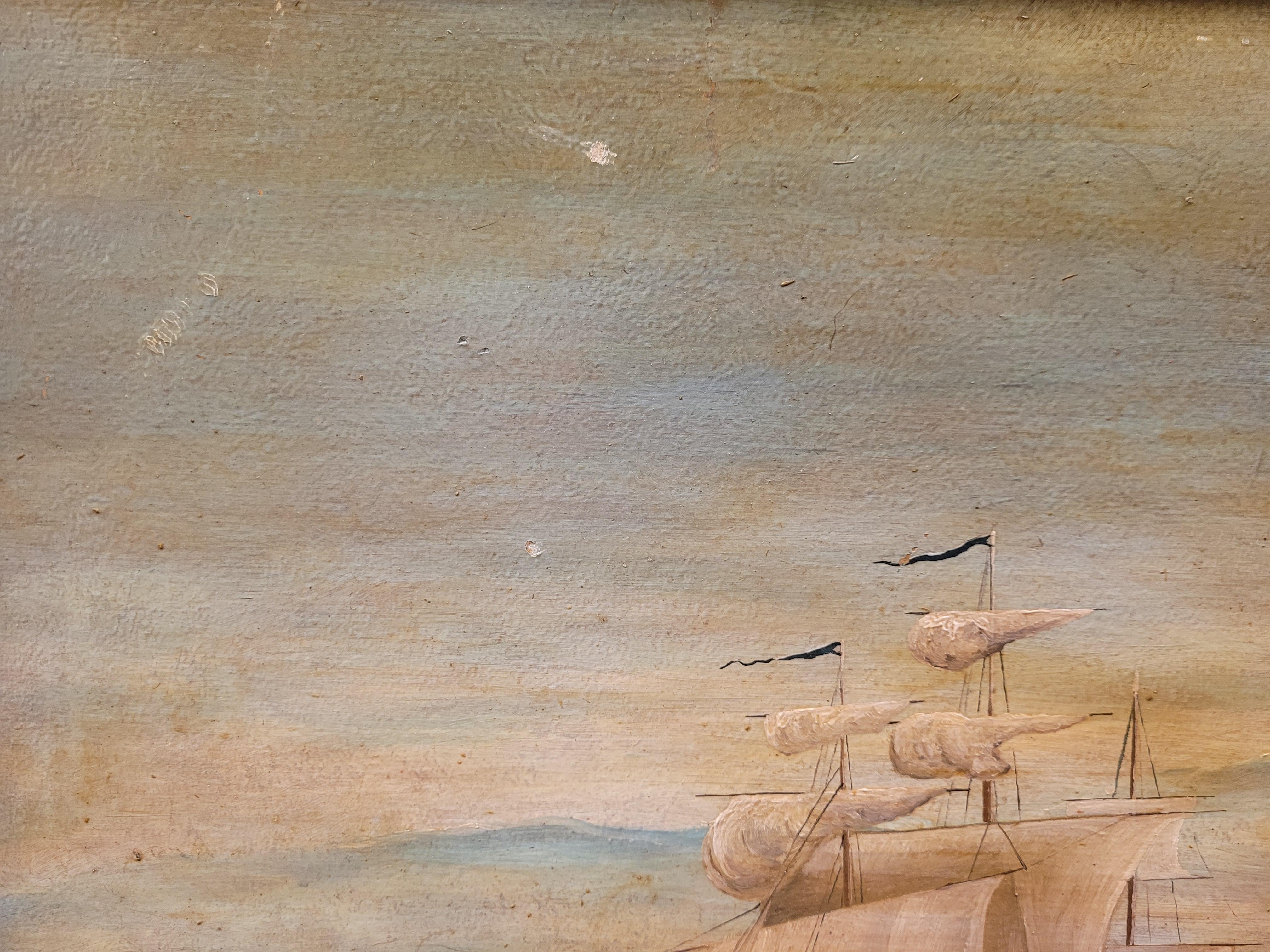 Gemälde von Napoleon III. in der Seeschlacht, Öl auf Tafel Frankreich im Angebot 5