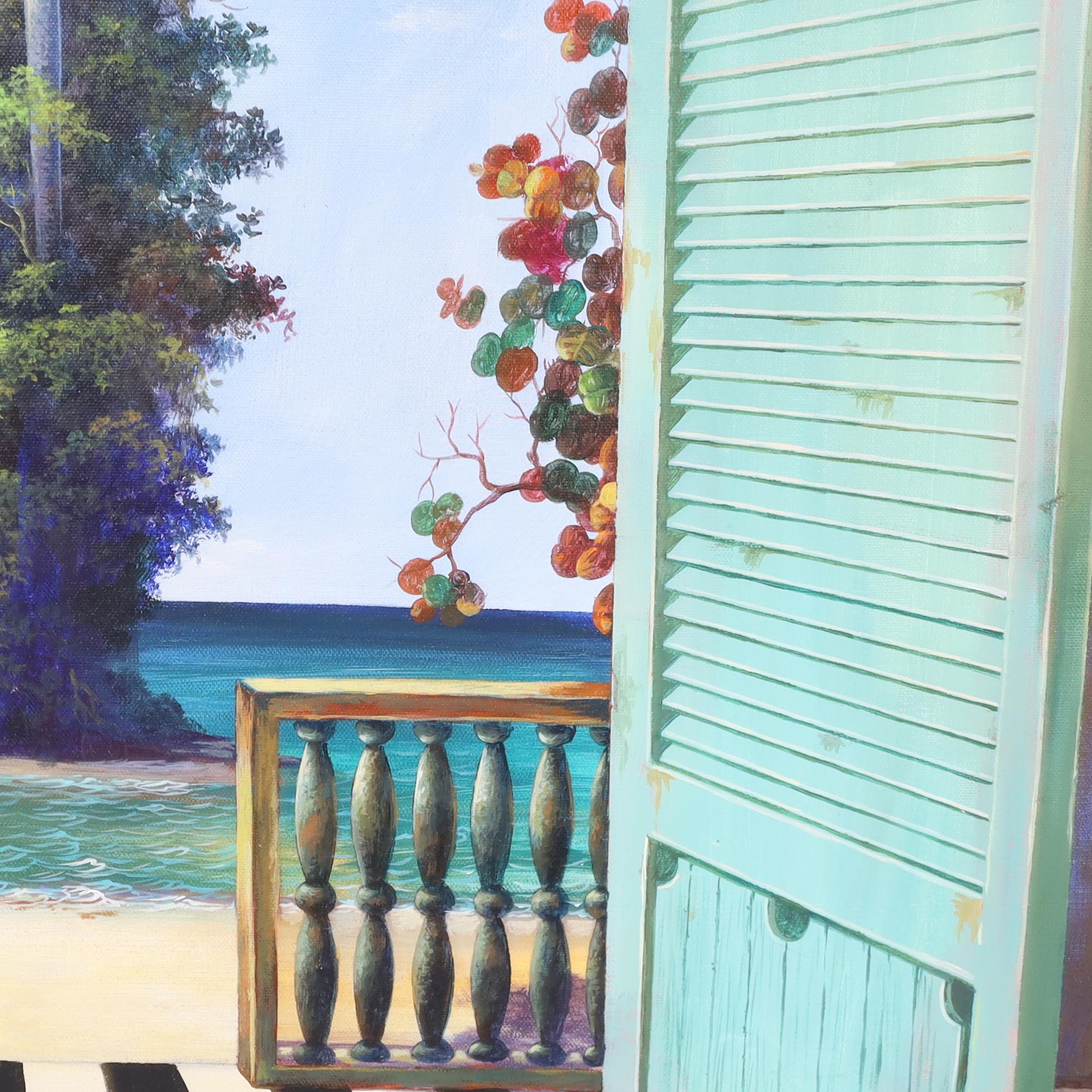 Painting on Canvas a View From a Beach House by Armando Mejia For Sale 4