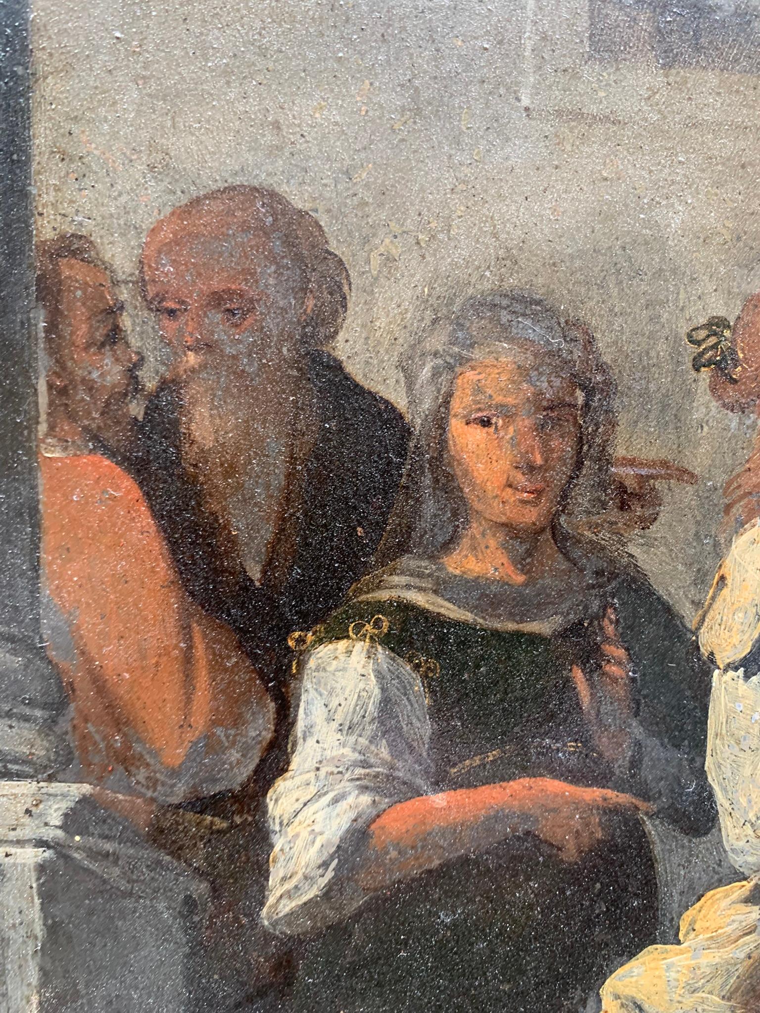Painting on stone (slate), 17th century: Salome and the Beheading of Saint John in vendita 5