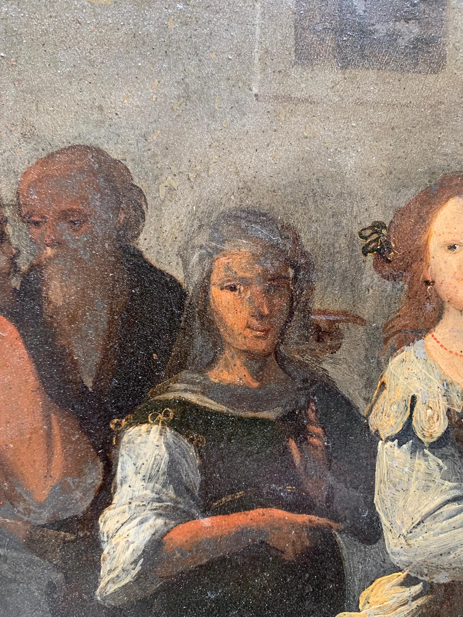 Painting on stone (slate), 17th century: Salome and the Beheading of Saint John in vendita 6