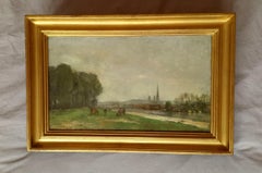 Painting  Quai de Rouen impressionist 19th