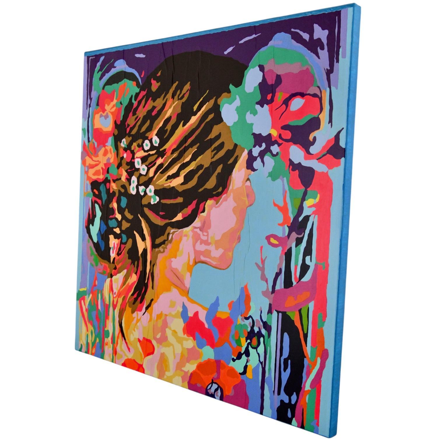 Painting Regarde moi by Frédérique Tristant France 2024 Mixed media. For Sale 1