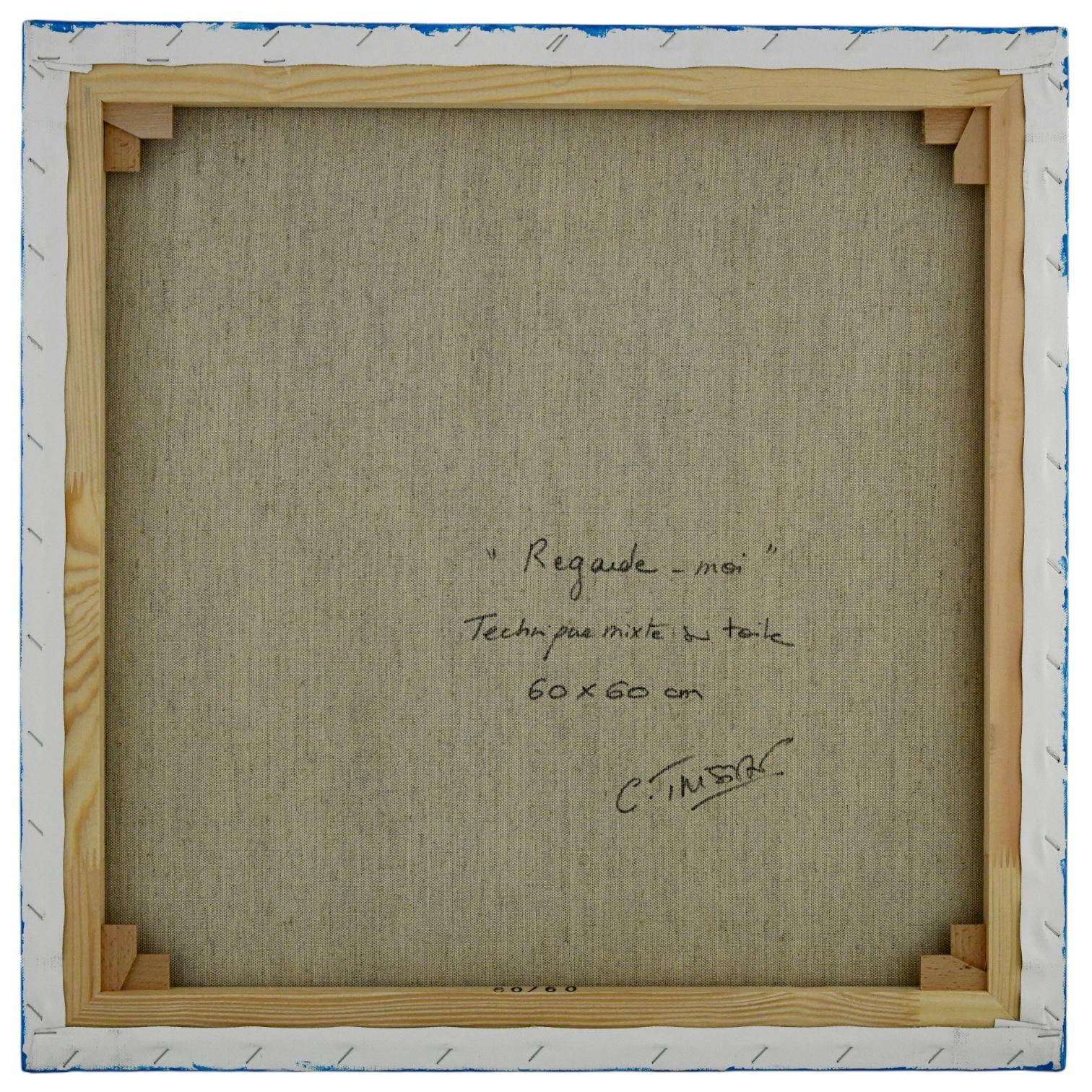 Painting Regarde moi by Frédérique Tristant France 2024 Mixed media. For Sale 3